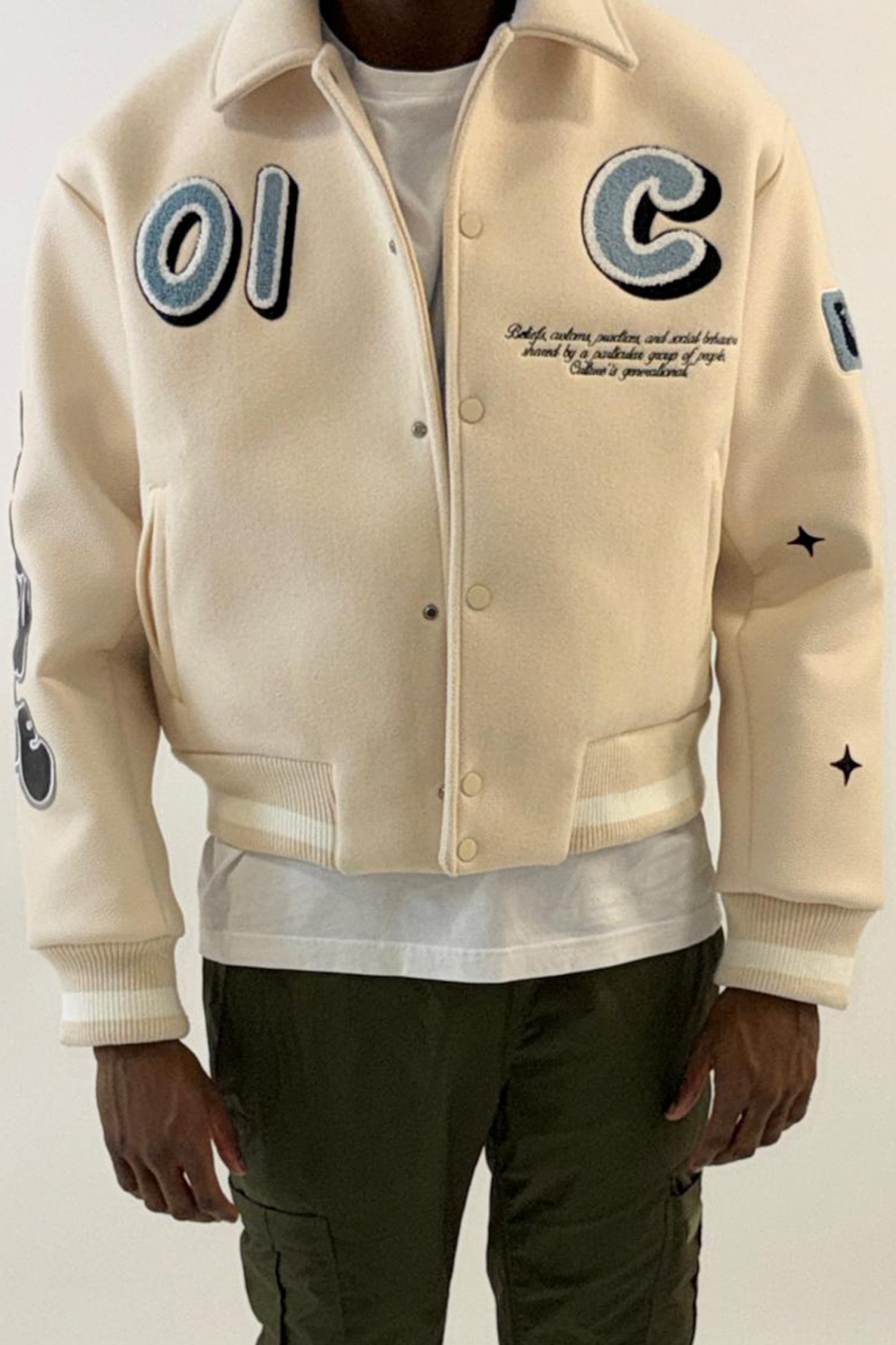 ジャケット・アウター 00s CUSTOM CULTURE zip design wool coat NWT LRG x Wu Tang Cream Varsity Wool Jacket Heather Grey